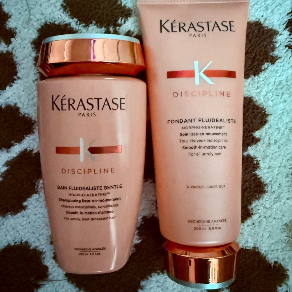 Kerastase Discipline Shampoo and Conditioner Set - Peach and Copper